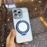 ZRGAE適用于iPhone 16 Pro Max蘋果15promax手機殼新款水鉆鏡頭全包鏡子磁吸支架感女款透明防摔硅膠保 銀色 iPhone 15 Pro Max 曬單實拍圖