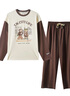 TEENIE WEENIE摩登城市家居服2024年新款家居服套裝長(cháng)袖純棉秋冬款 琥珀棕 S 曬單實(shí)拍圖