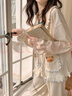 JIOESC睡衣女春秋季長(cháng)袖韓版甜美可愛(ài)開(kāi)衫娃娃領(lǐng)2025新款家居服兩件套裝 小熊(米色) M 【80-100斤】 曬單實(shí)拍圖