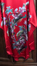 絲語(yǔ)蓮花（LE LOTUS D'EZE）真絲睡裙女寬松加大碼睡衣200斤桑蠶絲中國風(fēng)印花蝙蝠衫家居服 雍容牡丹 大紅 均碼 曬單實(shí)拍圖