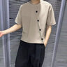 芮蔓菲（RUIMANFEI）夏季冰絲短袖t恤男T2025新款高級感痞帥五分中袖體恤潮牌男士上衣 TX406卡其色（單件上衣） XL （130-150斤） 曬單實拍圖
