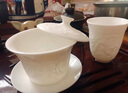 澤名家德化素?zé)咨w碗功夫茶碗陶瓷浮雕龍鳳呈祥家用三才碗大容量大茶碗 龍鳳呈祥素?zé)w碗 曬單實拍圖