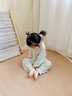貝樂咿嬰兒衣服夏季空調服長袖連體衣莫代爾男女寶寶睡衣哈衣小童外出服 6677-淺藍+6831-淺綠 90cm （1-2歲22-26斤） 曬單實拍圖
