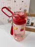 希樂(lè )（cille）水杯高顏值tirtan塑料吸管杯子夏季女學(xué)生便攜大容量水壺2025新款 紅色【隱藏提環(huán)/伸縮吸管】520ml 曬單實(shí)拍圖