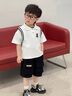 G.DUCKKIDS小黃鴨男童夏季套裝帥氣中小童男孩短袖POLO衫兒童T恤褲子休閑裝 米色 90 建議1~2歲【 80-90】cm 曬單實(shí)拍圖