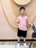 G.DUCKKIDS童裝男童夏裝套裝兒童運(yùn)動(dòng)套裝中大童短袖Polo衫兩件套9男孩衣服 粉紅色 130 曬單實(shí)拍圖