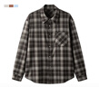 gxg.jeans男裝25春新品雙色格子長(cháng)袖襯衫慵懶襯衫外套#J25D031002 米咖格 2XL 曬單實(shí)拍圖