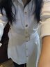 FSHE白色連衣裙女款2025新款個性獨(dú)特中長款裙初春季超好看襯衫裙 白色襯衫連衣裙 S 曬單實(shí)拍圖