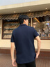 TOMMY HILFIGER【輕柔感】25夏季男裝珠地網(wǎng)眼豎條紋肌理短袖翻領(lǐng)POLO38951 藏青色DW5 M （推薦：135-150斤） 曬單實(shí)拍圖