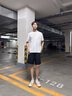 卡賓（CABBEEN）【泡泡紗針織】結(jié)構(gòu)拼接假兩層短褲男2025夏季新款百搭休閑褲 煤黑色01 L /175/50 曬單實(shí)拍圖
