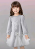 笛莎（DEESHA）童裝女童連衣裙2025年春季新款小女孩可愛(ài)蕾絲蝴蝶結網(wǎng)紗衛衣裙  淺灰 130 曬單實(shí)拍圖