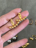 歐顏（OYshipin）黃金耳釘女款時(shí)尚999足金豆豆小金珠扇形圓珠耳飾送女友生日禮物 精選盒子(訂金) 曬單實(shí)拍圖