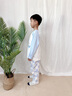 俞兆林（YUZHAOLIN）兒童睡衣男童夏季薄款家居服套裝中大童純棉空調服童裝 小熊格子 曬單實拍圖