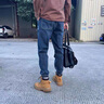 JEEP SPIRIT牛仔褲男士春秋冬季寬松休閑哈倫褲加絨加厚束腳運動九分長褲子男 藍灰 XL【建議130-150斤】 曬單實拍圖