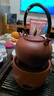 容山堂紅泥小火爐炭爐圍爐煮茶爐煮茶壺煮茶器戶外炭火爐碳爐戶外燒水壺 紅泥圓珠提梁壺+圓滿炭火爐 曬單實拍圖