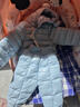 寧悠羽絨棉服嬰兒分體新款兒童棉服套裝輕薄寶寶男女童內(nèi)膽褲子二件套 淺藍色（套裝） 90 cm 曬單實拍圖