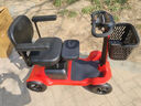 皮皮熊電動(dòng)輪椅車?yán)夏甏诫妱?dòng)車家用可折疊助力代步殘疾人代步車 S1雙座紅丨鉛電+跑40公里 曬單實(shí)拍圖