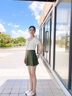 芭比泳衣女撞色連體裙式泳衣女泡溫泉度假顯瘦遮肚保守平角運動游泳裝 曬單實拍圖