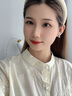 黛米 含笑 圓形淡水珍珠耳釘S925銀王妃款耳飾耳環(huán)女附證書情人節(jié)禮物 8-9mm粉紫色/無核珍珠 曬單實(shí)拍圖