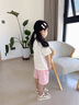 迷你木木屋兒童短袖套裝夏季男童女童純棉上衣褲子兩件套 跳躍小兔  110  曬單實(shí)拍圖