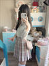 九寸陽光JK制服兩件套裝女百褶半身裙春夏日系甜美少女櫻奈學(xué)院風(fēng)校供感 灰粉色 （襯衫+半裙 送蝴蝶結(jié)） M (建議90—100斤） 曬單實拍圖