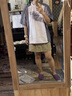 AVVLD設計感撞色拼接短袖T恤男女夏季潮牌寬松休閑戶(hù)外運動(dòng)速干上衣服 米藍色 XL 曬單實(shí)拍圖