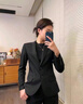 特洛曼職業(yè)裝女裝套裝西裝外套女長袖兩?？勖鉅C正裝面試OL西服 曬單實(shí)拍圖