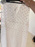 FSHE鉤花蕾絲吊帶連衣裙女春夏v領(lǐng)無(wú)袖網(wǎng)紗背心裙氣質(zhì)疊穿屁簾中長(cháng)裙 白色 均碼 曬單實(shí)拍圖