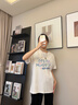 真維斯（JEANSWEST）白色短袖t恤女士夏季2025新款韓版爆款寬松休閑圓領(lǐng)純棉上衣半袖 白色 開(kāi)放的花朵 S 曬單實(shí)拍圖