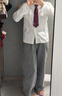 素織錦長(cháng)袖白襯衫女學(xué)院風(fēng)JK襯衣學(xué)生jk制服上衣夏季寬松內搭白色襯衫 學(xué)院風(fēng)長(cháng)袖襯衫+領(lǐng)帶【白色】 M 【推薦體重95-110斤】 曬單實(shí)拍圖