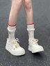 TTKJ小白鞋女時(shí)尚休閑運動(dòng)大頭鞋子百搭厚底透氣帆布鞋潮酷鞋花板鞋子 白巧法棍 37 曬單實(shí)拍圖
