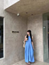 FSHE藍色無袖背心連衣裙子女夏季2025新款海邊度假法式氣質(zhì)超好看長裙 藍色連衣裙【小個子無袖連衣裙/ L 55/60kg 曬單實拍圖