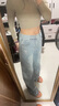 衣然呈品美式復(fù)古涂鴉扎染牛仔褲女春夏新款高街小眾寬松直筒闊腿長(zhǎng)褲子女 淺藍(lán)色 M 【建議95-110斤】 曬單實(shí)拍圖