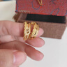 GIOIO胖東來(lái)品質(zhì)鍍金包銀耳環(huán)24K仿黃金女滿(mǎn)天星耳圈耳扣復古送媽媽 曬單實(shí)拍圖