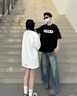MEDM PLAY潮牌GOODBRAND 彩虹糖果繡珠輕奢短袖T恤 男女同款夏季重磅情侶裝 白色 L 曬單實(shí)拍圖