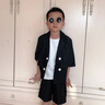 G. DUCKKIDS男童西裝套裝夏季帥氣短袖休閑小童女童小西裝禮服兒童西服三件套 黑色兩件套 90 曬單實(shí)拍圖