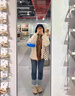 PMOG黑色拼接直筒牛仔褲女2023春秋新款小個(gè)子韓版高腰顯瘦九分煙管褲 藍色長(cháng)褲 L 建議110-120斤 曬單實(shí)拍圖