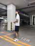 卡賓（CABBEEN）【泡泡紗針織】結(jié)構(gòu)拼接假兩層短褲男2025夏季新款百搭休閑褲 煤黑色01 L /175/50 曬單實(shí)拍圖