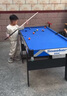 大雄（DAXIONG）兒童木制黑8桌球臺 小型美式英式臺球桌 兒童桌球玩具可折疊 超加大號藍色折疊款1.4m 曬單實拍圖