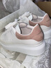 亞歷山大麥昆（Alexander McQueen）女鞋經(jīng)典小白鞋禮物款粉尾553770 WIAIH 9182 38.5 曬單實(shí)拍圖