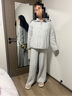 革曼孕婦秋季套裝時(shí)尚洋氣時(shí)髦慵懶風(fēng)休閑連帽針織上衣秋冬上下兩件套 圖片色兩件套 XL 曬單實(shí)拍圖