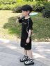 FUN ACTIVE兒童短褲男童速干褲高彈力透氣五分褲夏裝戶外運動褲20205新款 極速黑短褲 120 cm 曬單實拍圖