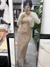 依思 Q（exull）高跟鞋女拖鞋2025夏季新款粗跟外穿法式?jīng)鲂浀资孢m輕便一字拖 米色【時(shí)尚溫柔】 37 曬單實(shí)拍圖