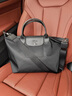 瓏驤（LONGCHAMP）男士黑色再生聚酰胺帆布大號手提包L1515HSR001 曬單實(shí)拍圖