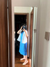 愛(ài)特愛(ài)（EITIE）醋纖緞面V領(lǐng)氣質(zhì)高級感女裝系帶收腰連衣裙夏季新款7407160 亮藍色36 L 165 曬單實(shí)拍圖