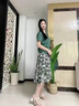 川朗連衣裙女2025夏季新款女裝時尚氣質(zhì)減齡小個子碎花兩件套夏天裙子 綠色 XL （110斤-125斤） 曬單實(shí)拍圖