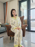 unisunny孕尚帶胸墊月子服春秋款純棉印花產(chǎn)后哺乳家居服套裝孕婦裝孕婦睡衣 杏色【帶胸墊-純棉款】 L【建議100～130斤】 曬單實拍圖
