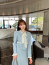香影藍(lán)色小香風(fēng)套裝裙女2025秋季新款千金感赫本風(fēng)法式裙子兩件套 藍(lán)色 S 曬單實(shí)拍圖