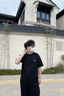 陌汀2025新款潮牌夏季港風(fēng)圓領(lǐng)短袖t恤男士衫ins復(fù)古純棉寬松大碼上衣 黑色 0013 2XL 曬單實(shí)拍圖