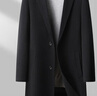 皮爾卡丹（pierre cardin）100%羊毛絨雙面呢大衣男中長款脫卸鵝羽絨免燙全毛呢大衣外套男 黑色 XL (180) 曬單實(shí)拍圖